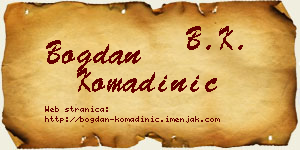 Bogdan Komadinić vizit kartica